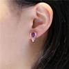 Purple Gold Inlaid Amethyst Plated Rose Gold Foreign Style Personality Hong Kong Style Temperament Ear Jewelry