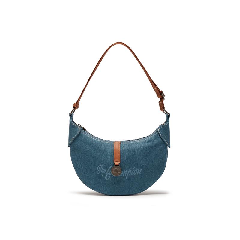 Champion Half Moon Shoulder Bag Unisex Shoulder Bag Medium-Blue-Denim Amber-Brown Turbulence-Gray U6AACPU66 Medium Blue Denim/Amber Brown