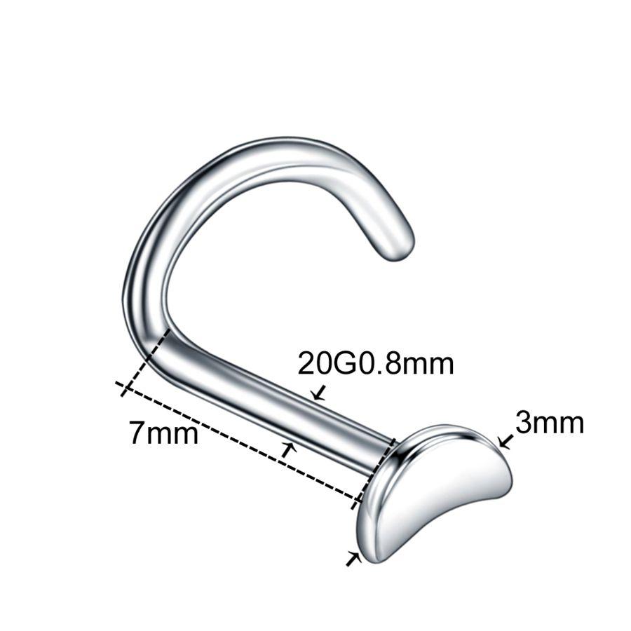 1PC 20G Steel Prong CZ Nose Screw Rings Nariz Earring Nostril Piercings Opal Twist Curved Bar Gem Nose Bone Stud Rings Jewelry