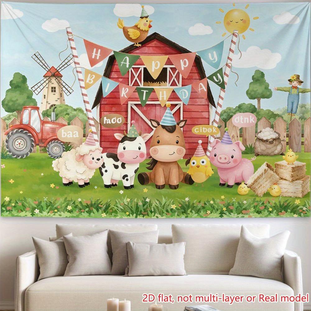 2D plane one feature is the barn farm scene suitable for live streaming shooting background