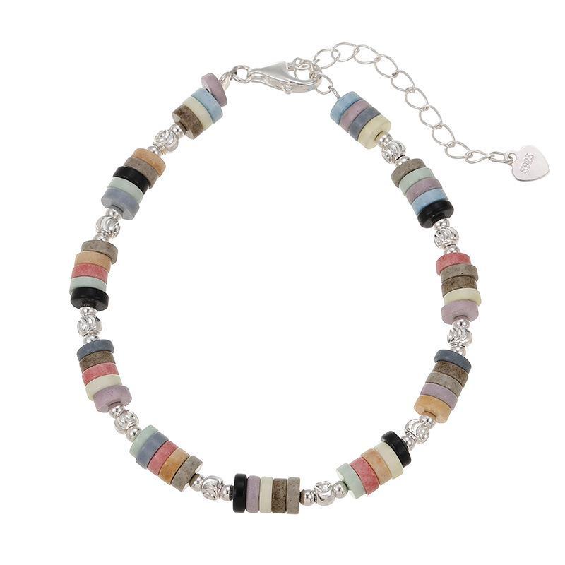 Banyan Tree S925 Silver Beaded Dopamine Bracelet - Korean Niche Design for Women.