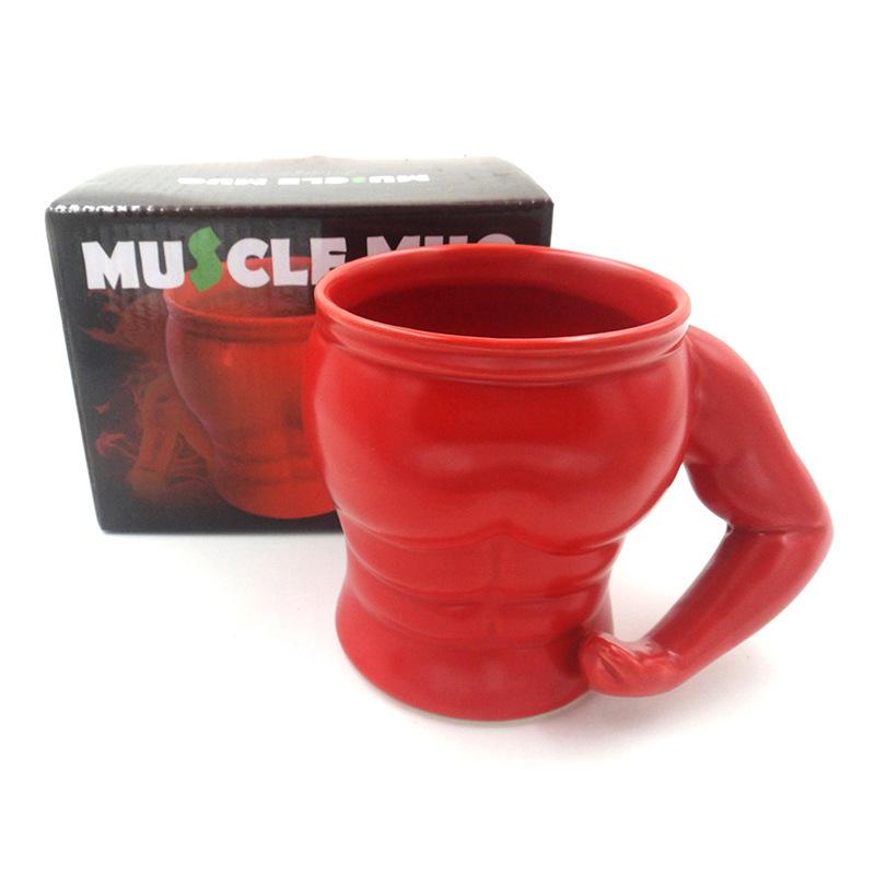 Rare Objects, Muscle Men s Ceramic Mugs, Red Muscle Mugs 201-300ml