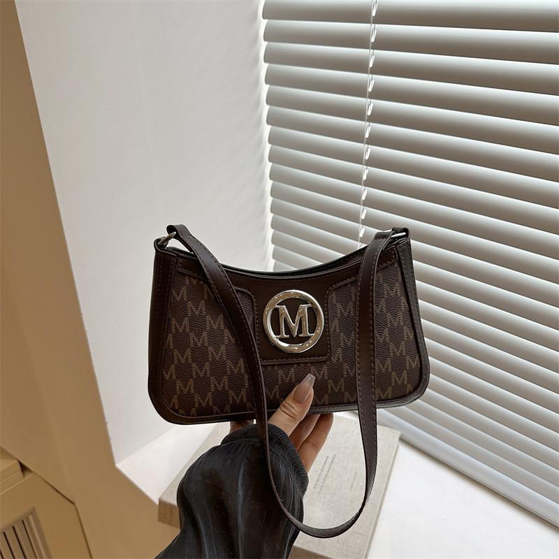 Street Style Pu Small Shoulder Bag With Letter Print For Daily Use