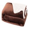 Flannel Blanket Thickened Double Layer Comfortable Touch Blanket Elastic Edge Winter Warm Plush Sofa Throw Blanket