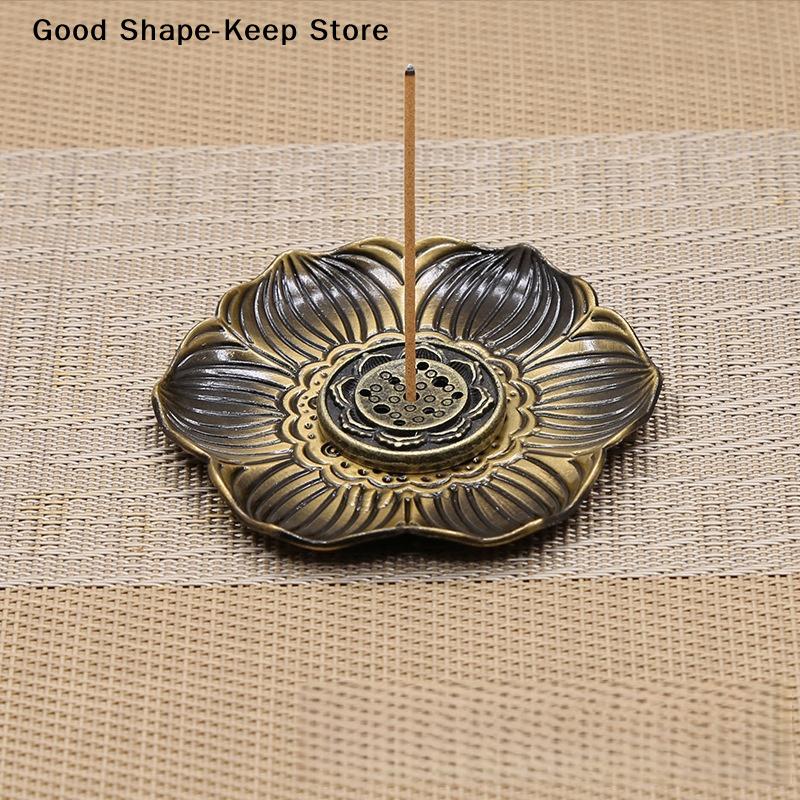 1Pcs Metal Incense Burner Craft Ornament For Home Room Decoration Flower Shaped Spa Yoga Meditation Accessories