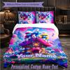 Personalized 3Pcs Bedding SetSmurfs Custom Text Duvet Cover Pillowcase Set Bedroom Gift
