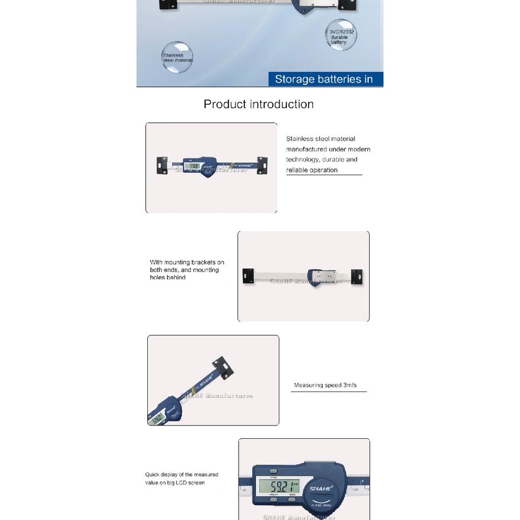 SHAHE 100 mm Stainless Steel Horizontal Linear Scale Type Digital Caliper LCD Display