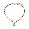 Christmas Beaded Necklace Bohemian Beaded Choker Necklace for Holiday Celebrations Unique Christmas Theme