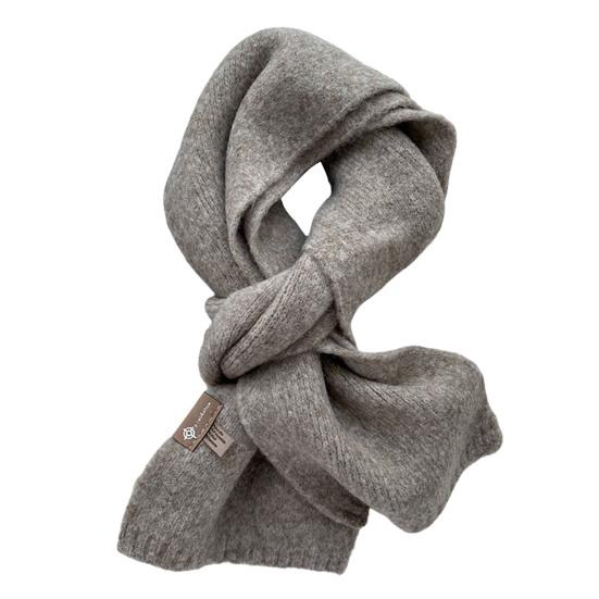 Winter Scarf Windproof Solid Color Soft Thick Knitting Keep Warm Cozy Unisex Korean Style Men Scarf for Outdoor