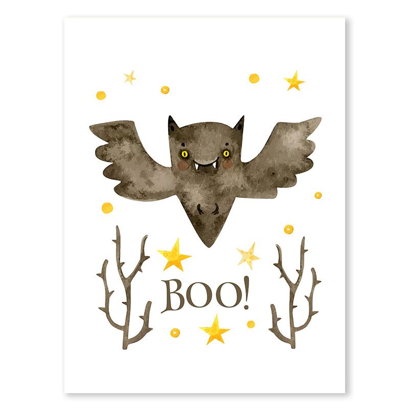 

Хэллоуин Мультяшный Призрак Холст Живопись Летучая мышь Котенок Веселый Постер Тыква Алфавит Настенное Искусство Гостиная Взрослые Дети Домашний Декор 21x30cm No Framed