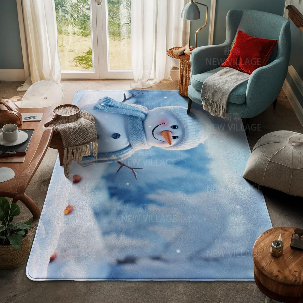 House Entrance Carpet Home Door Mat Living Room Bath Foot Bathroom Non-slip Water Absorption Rugs Bath Merry Christmas Winter