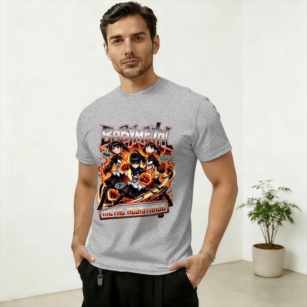 Babymetals Japan Band T-Shirt Beach  Cotton T-Shirts For Adult Popular Custom DIY Tee Shirt Short-Sleeved Funny Tops