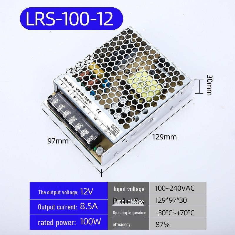 Ultra-Thin Industrial-Grade LRS Switching Power Supply: 220V To 24V/12V/36V/48V DC, 100W/150W