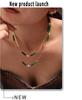 Collier Bambou Pierre Dongling Verte Qiong Yao: Chaîne de clavicule élégante et polyvalente en acier inoxydable pour femmes