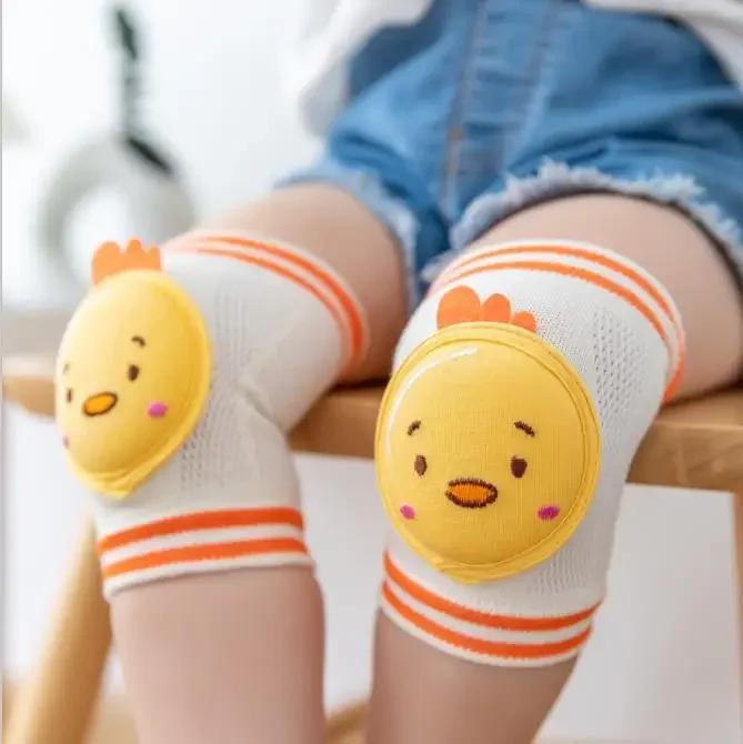 Zomer Kinderen Kniebeschermers Baby Kruipen Leren Lopen Anti Beenbeschermers Baby Kniebeschermers Elleboogbeschermers geel