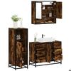 VidaXL Ensemble De Meubles De Salle De Bain 3 Pcs Chêne Fumé, Armoire De Salle De Bain, Placard De Salle De Bain, Meuble De 3300992