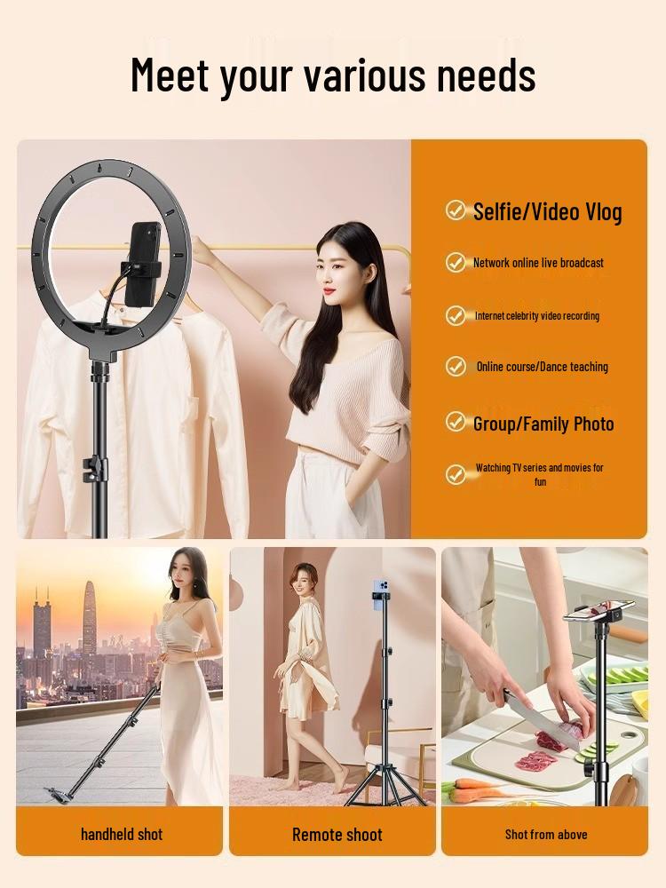 Portable Adjustable Tripod for Live Broadcast, Photo, and Video Recording