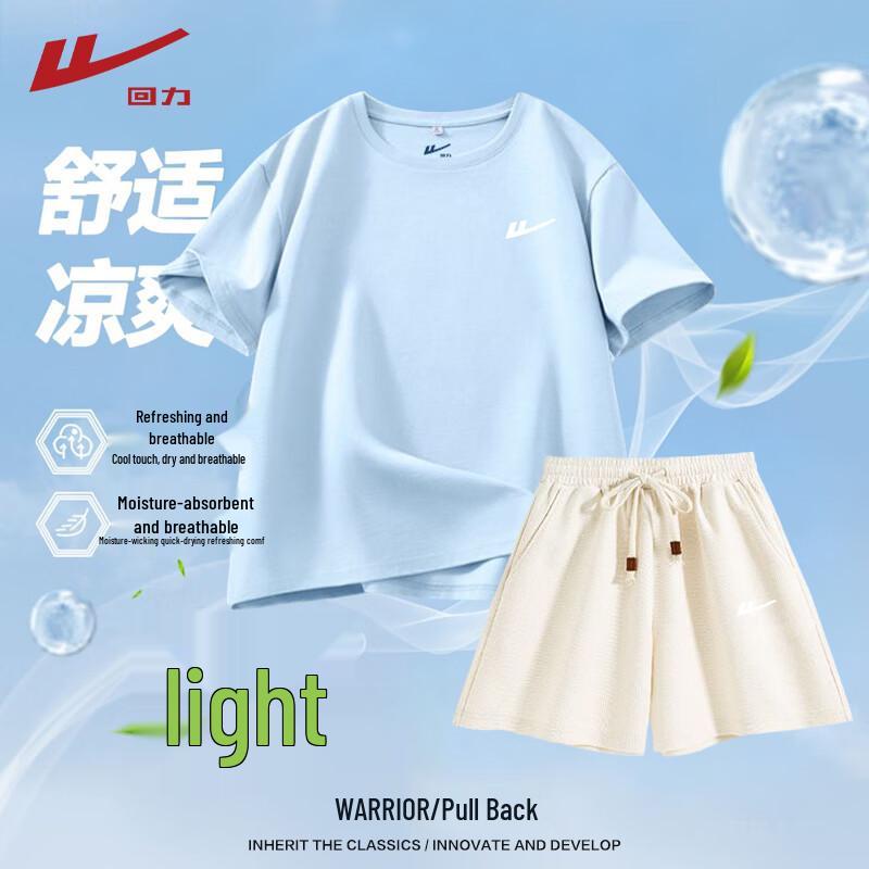 Warrior Summer Cotton Short Sleeve Shorts Set L