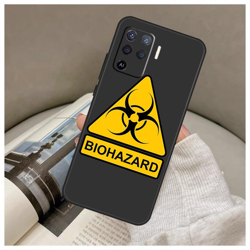 Biohazard Symbol Logo Case For Oppo A74 A94 A54 A18 A38 A58 A78 A98 A80 A60 A40 A96 A76 A16 A15 A17 A57 A77 A5 Pro