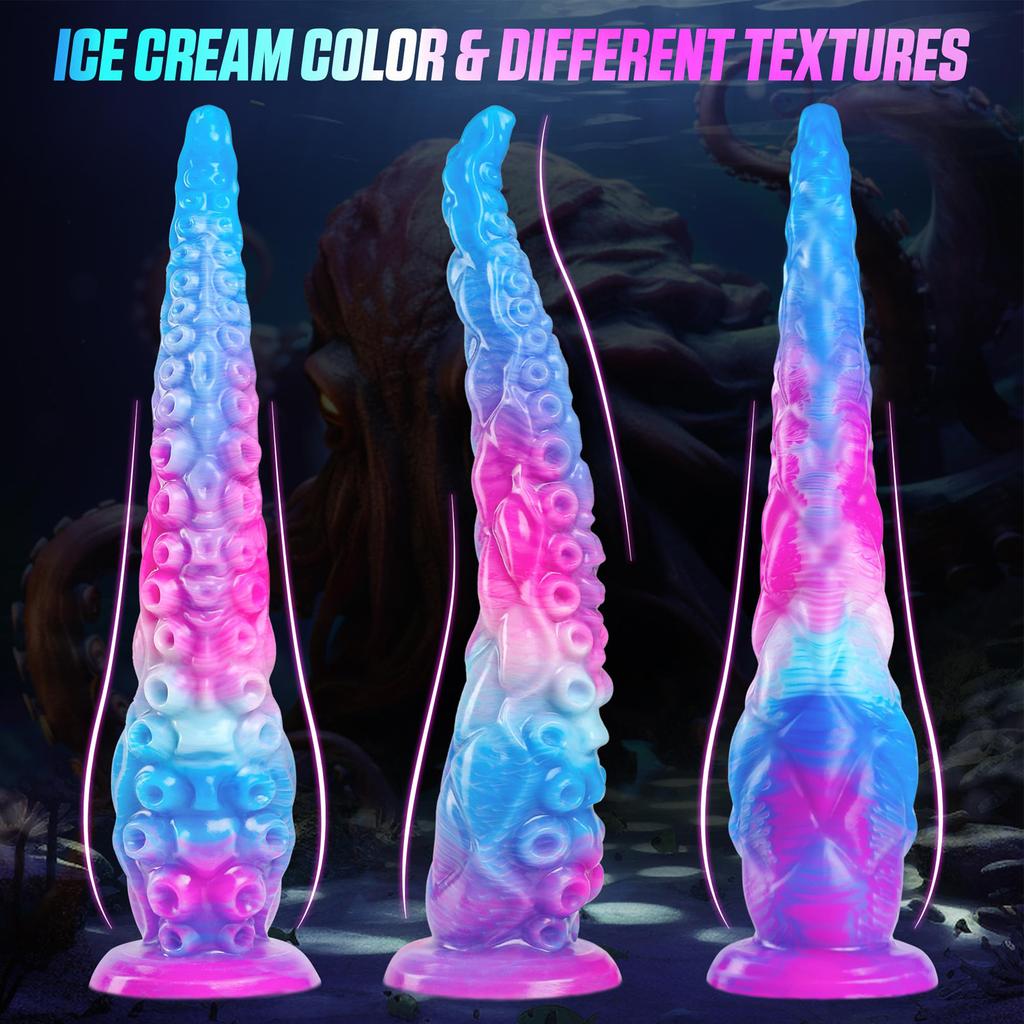 Alien Octopus Tentacle Dildo - Fantasy Silicone Anal Plug for Women & Men, Unique Curved,G-Spot & Prostate Stimulation, Adult Toy