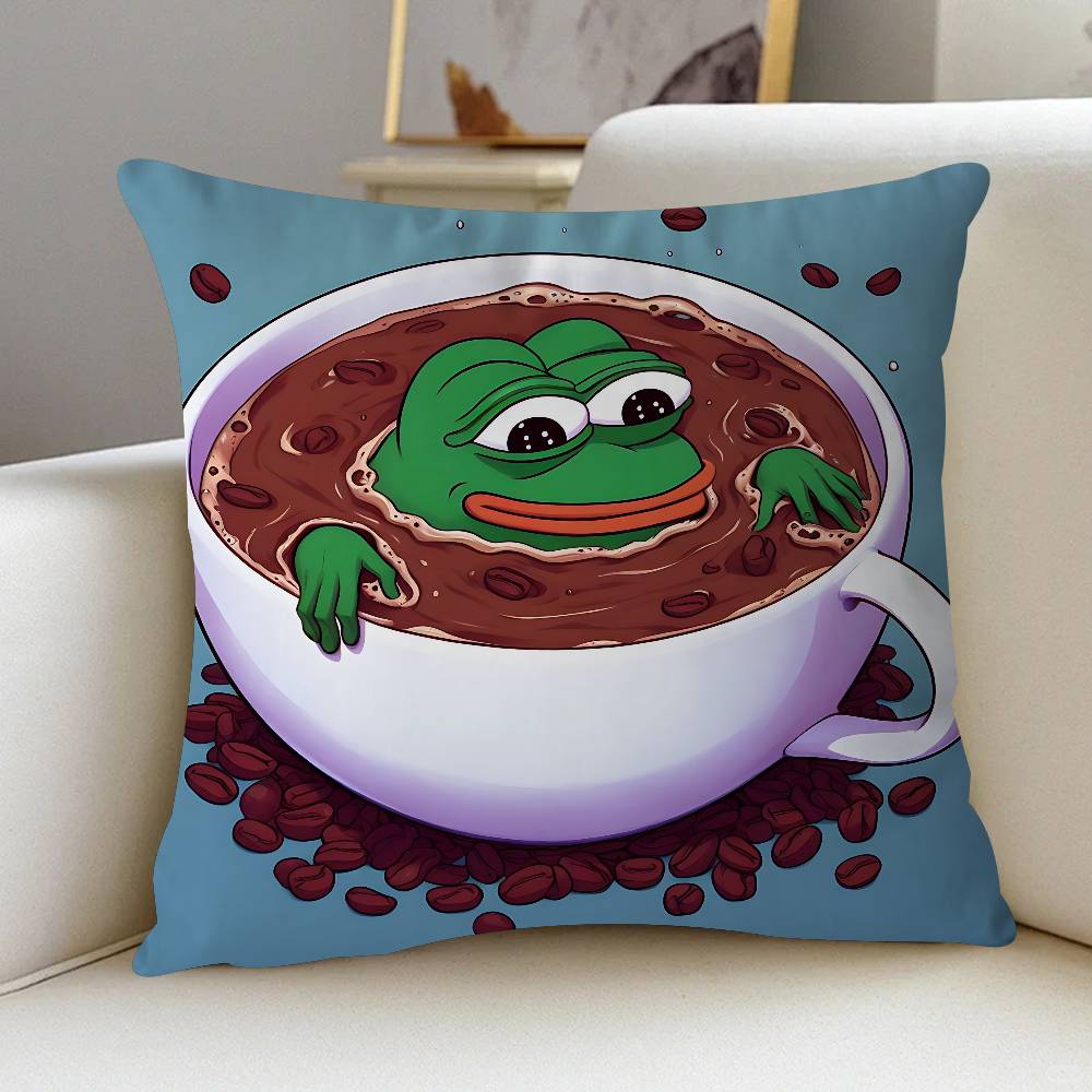 Cartoon P-Pepe The Frog 45*45cm Cushion Cover Pillow Cover Decor Pillowcase Home Pillowcase For Couch Pillow