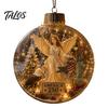 Wedding Celebration Supplies 250th Anniversary USA Christmas Ornament, Light Up Plastic Clear Ball Hanging Decoration with Festive Baubles Bell Train