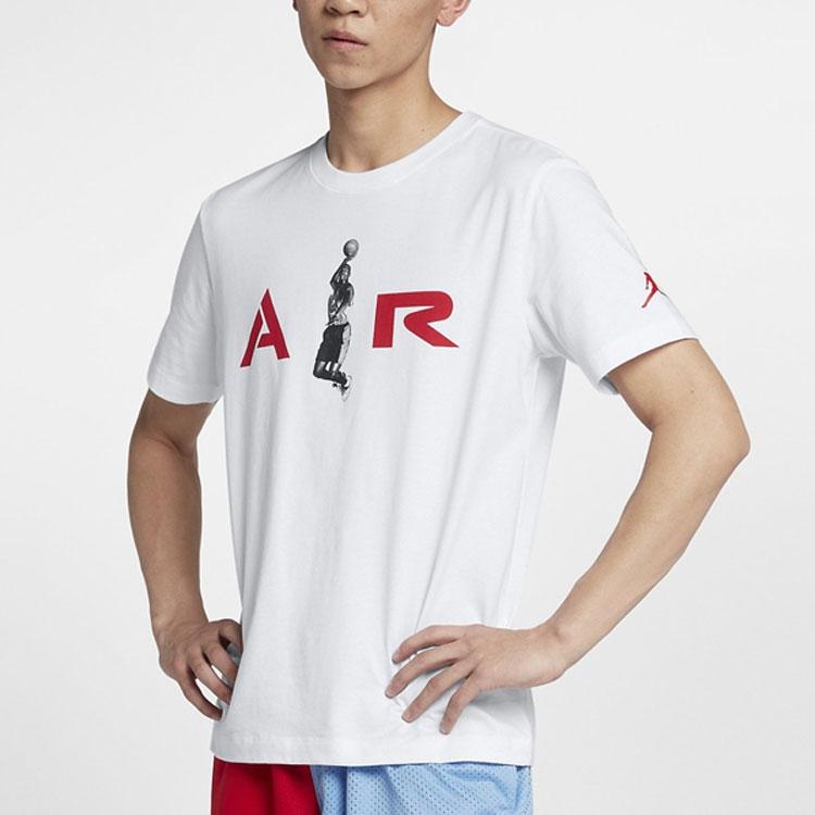 Jordan Basketball Print Casual Short Sleeve T-Shirt Men Tops White AT0553-100