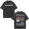 Bad Bunny "DeBí TiRAR Más FOTOS" Testo & Isola Tropicale Vintage Lavato Oversize T-shirt Nera | Fan Musica Latina Unisex Streetwear Tee