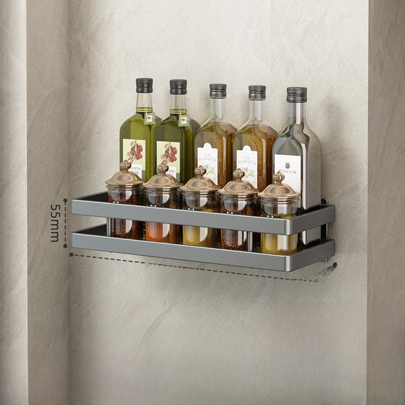 

Настенная кухонная полка для специй без перфорации с сетчатой корзиной