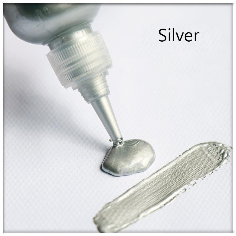 Metal Acrylic Paint Resin Pigment 60ml Gold Silver Copper Gypsum Doll Hook Line Paste Jewelry Making Handmade DIY Coloring