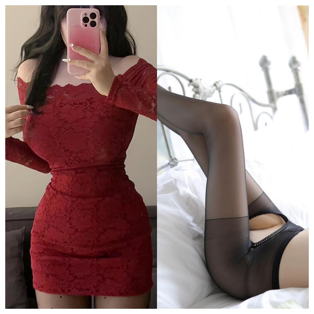 2024 Spring Women Off Shoulder Long Sleeve Lace Bodycon Mini Dress Sexy Slim Pencil Club Night Out Dress Plus Size S-L