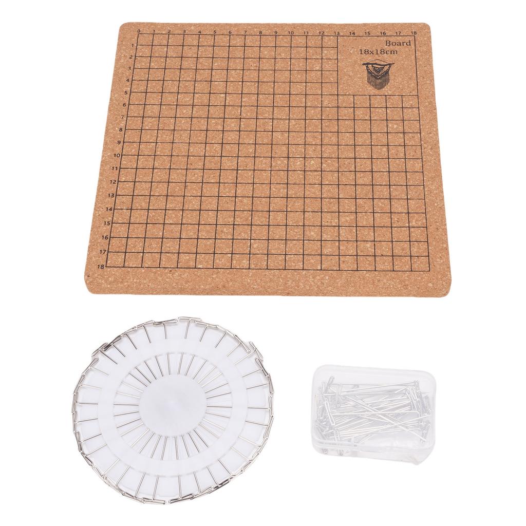 Macrame Board Set Supplies Kit with 30 T Pins for Jewelry Making Handmade Braiding Reusable Cork