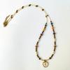 Garden Autumn/Winter Maillard Tiger Eye Beaded Necklace Women's Light Luxury Natural Stone Sweater Chain