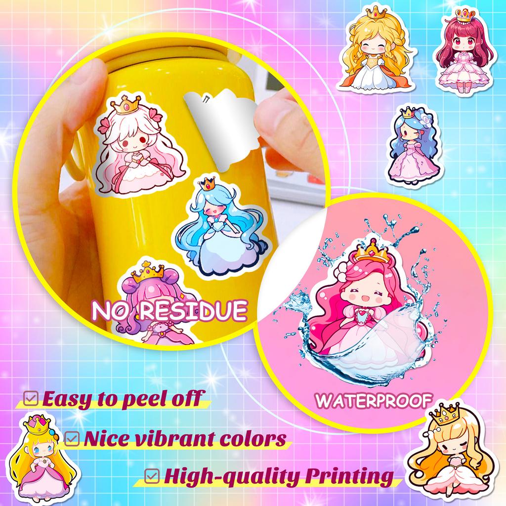 50 Niedliche Rock-Prinzessinnen-Sticker Kreative DIY Kinder Schöne Prinzessinnenröcke Kindergartenmädchen-Sticker