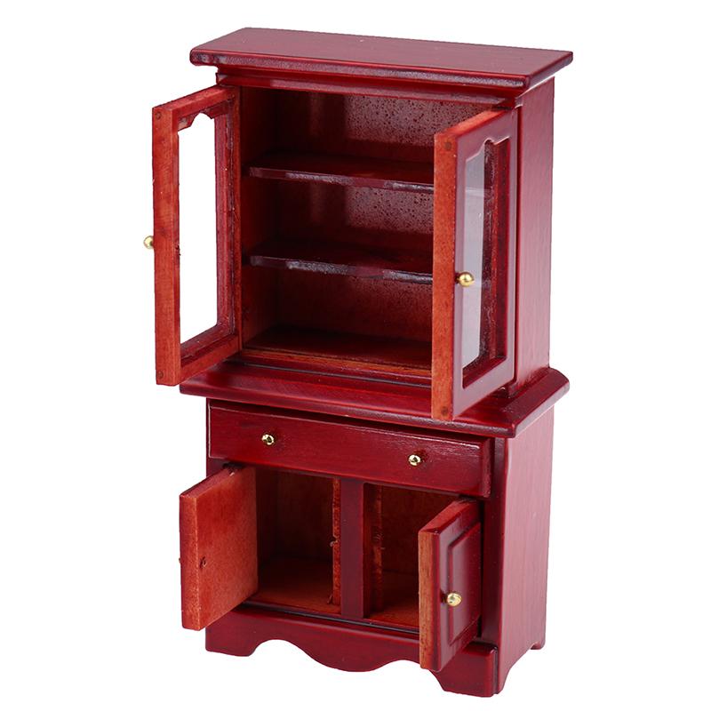 1/12 Puppenhaus Miniaturmöbel Multifunktions Holzschrank Bücherregal Modell Spielzeug