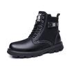 Herren Stiefel mit dicker Sohle 6CM Erhöhung und warm Herbst und Winter Neue Herren High-Top Arbeitsstiefel Jugend Plus Samt Dicke Sohlen 38-44