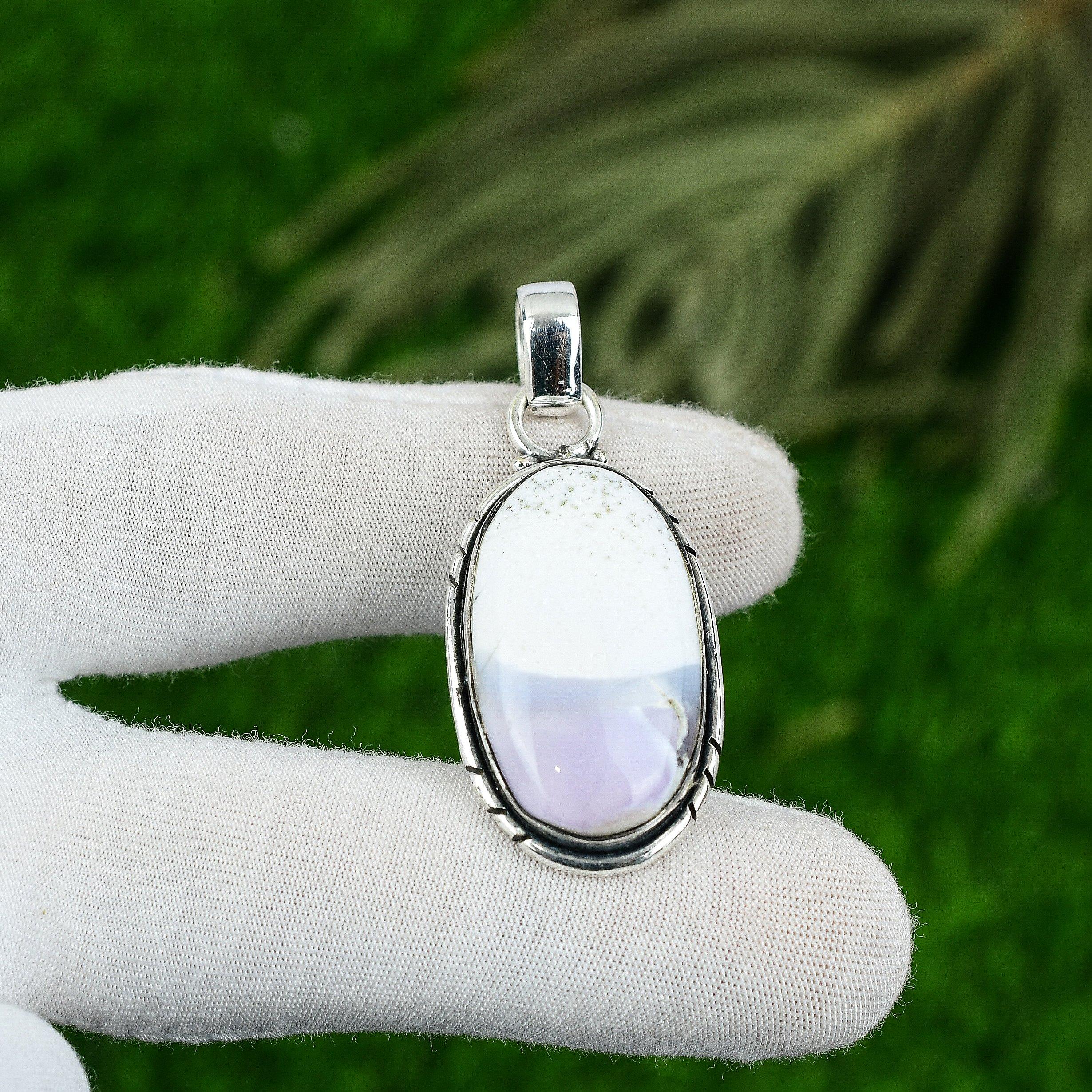 Серебро 925 пробы Опал Дендритный Драгоценный Камень День Рождения Ар-деко Юбилей Подвеска