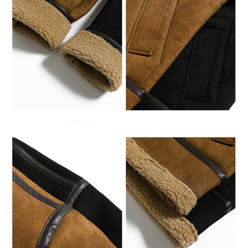 Άνδρες και γυναίκες με το ίδιο ιαπωνικό vintage πέτο με κοκκώδες κασμίρ χειμερινό βαμβακερό σουέτ μπουφάν