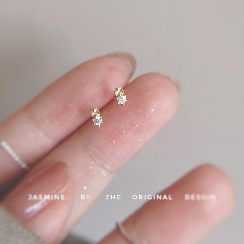 

Серьги из стерлингового серебра, милые спящие конфеты, студенческие, офисные mini bean diced silver pairs