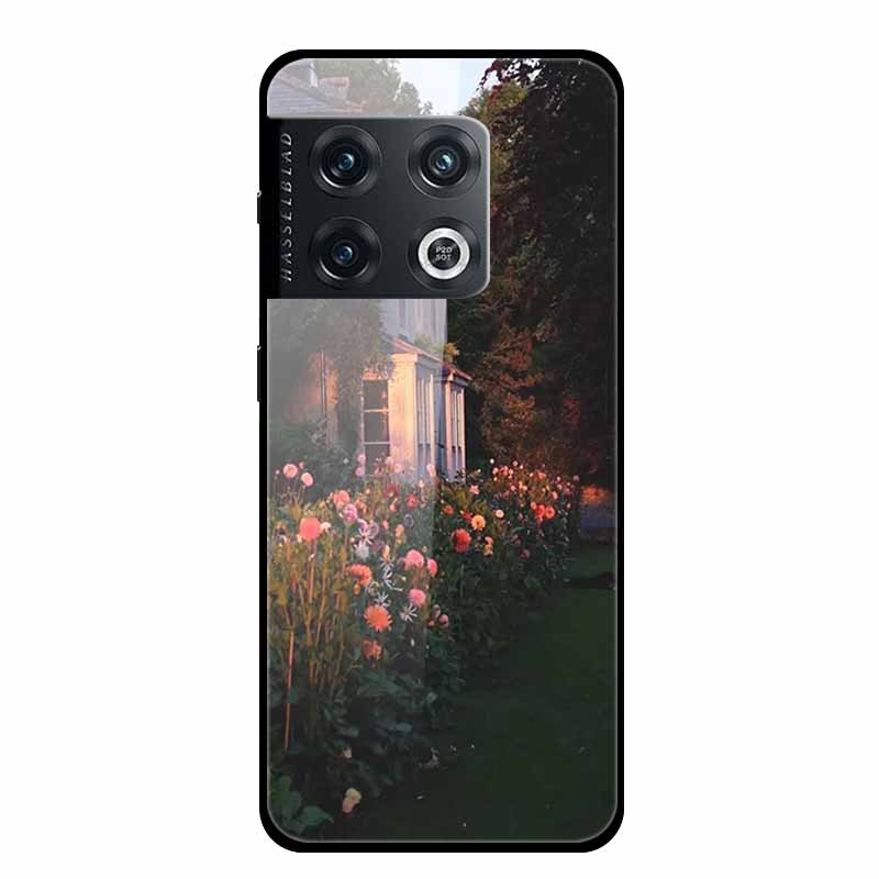 

For OnePlus 10 Pro Case Luxury Tempered Glass Back Cover Hard Case For OnePlus 12 Sunflowers Printed Fundas Lovely Color Coque NE2210