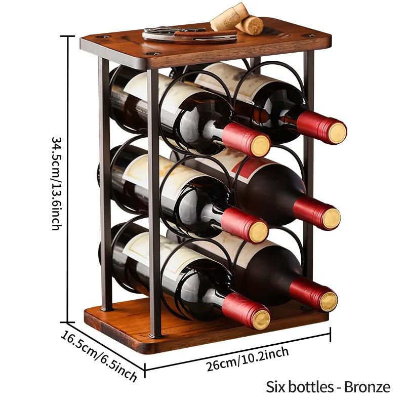 

Креативный держатель для красного вина, металлический кронштейн для бутылки, подставка для хранения бокалов, органайзер для подвесного типа, украшение для дома бронзовый