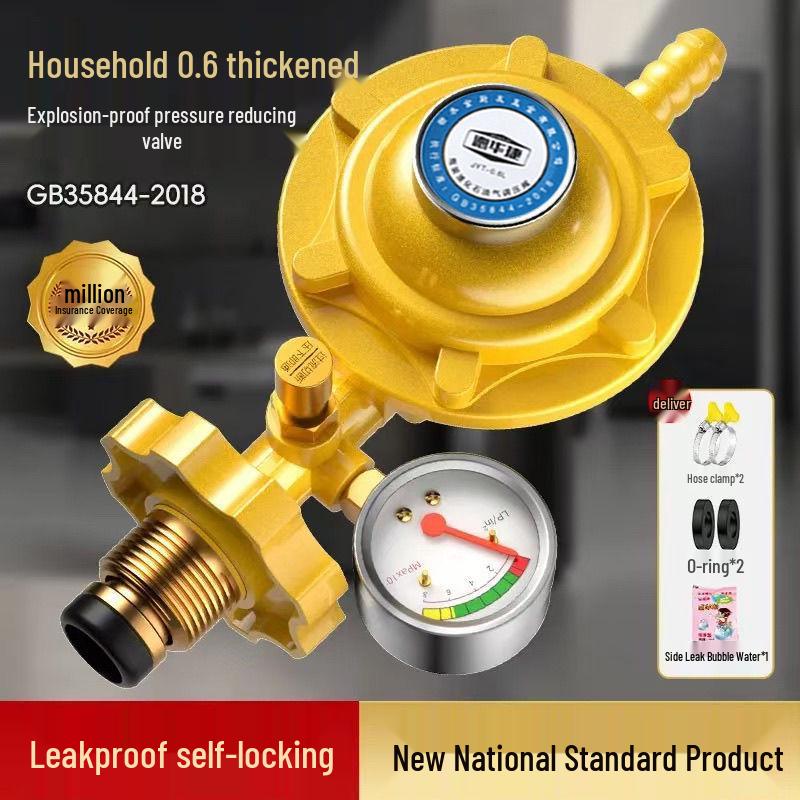 Explosionsgeschütztes 0,6 Druckreduzierventil für Flüssiggasflaschen - Selbstsichernd, Konstanter Druck für Warmwasserbereiter