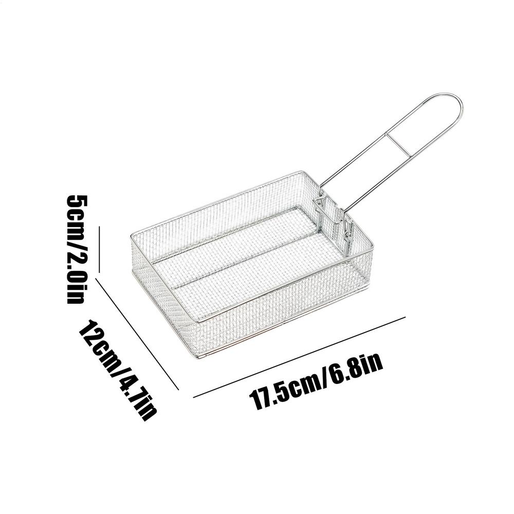 Мини-корзины для жарки из нержавеющей стали, складные дуршлаги для еды, стальные корзины для картофеля фри и чипсов для пикников, походов, вечеринок, барбекю, кухни