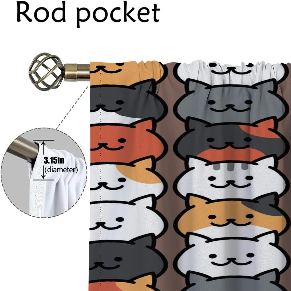 Niedliche Illustration Verdunkelungsvorhänge für Wohnzimmer Fenster Vorhänge Jalousien Raumteiler Tüll für Schlafzimmer Vorhänge 2 Stück Küche