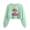 Women's Fashion Halloween Printed Navel-Exposed Long Sleeve Pullover Sweatshirt