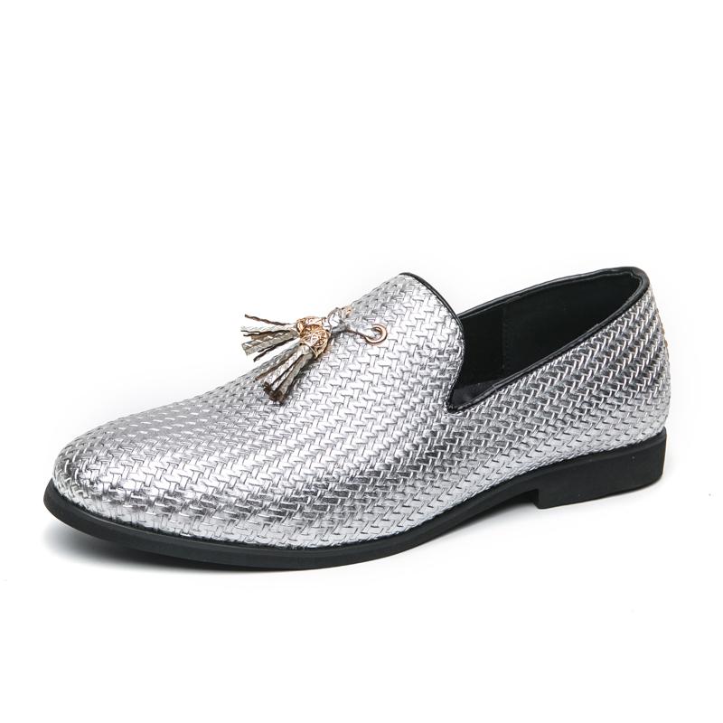 Fashion Party Shoes for Men British Loafers Pointed-toe Shiny Leather Mens Dress Business Office Shoes Men Wedding Oxfords Flats