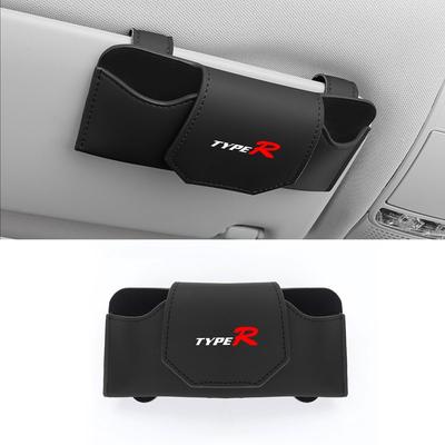 Car Sunglasses Holder with Exclusive Compatible with Civic Type R FK All Car Glasses Easy Protects Leather Sun Car Interior 1 Piece with Type TYPE-R