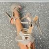 Fashion Women Sandals 2025 New Nightclub Ultra Fashion 14cm Super High Heels Leather Platform Ankle Strap Sandals Pumps Bride Shoes