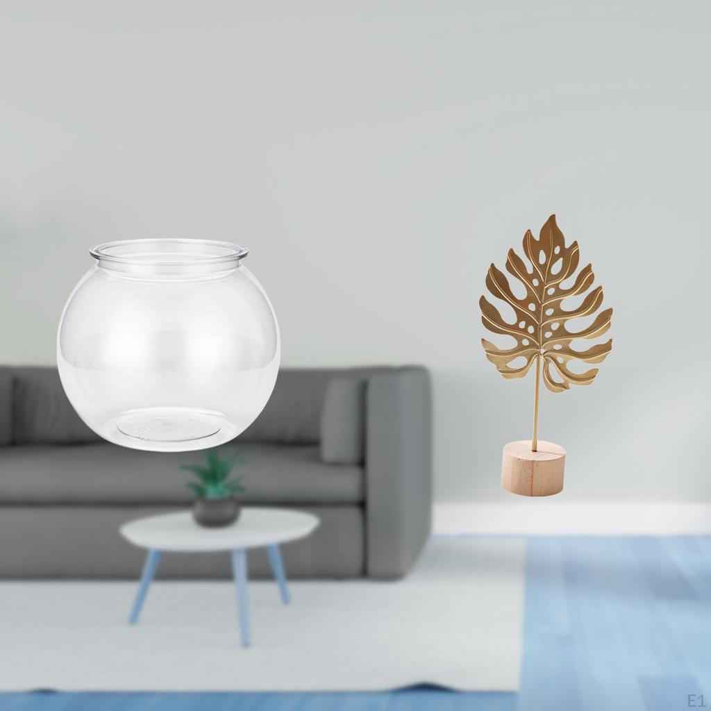 Transparent Shaped Fish Tank Ornament Creative Metal Sculpture Small Round Aquarium Bowl Vase