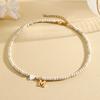 Bohemian Choker neck Initial necklaces heart-shaped shell letter pendant beads Women's stainless steel necklace woman trend2025